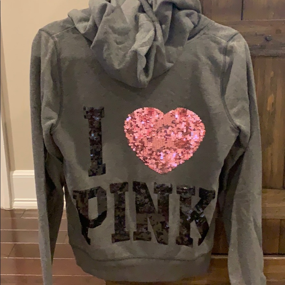 VS Pink Sequin Zip up